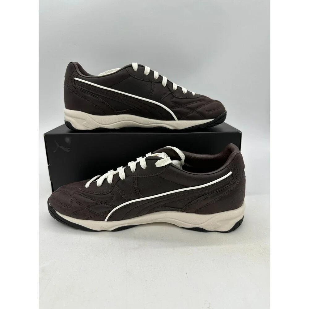 Puma King Indoor Men's Size 10 Brown White Leather Athletic Shoes 404363 03
